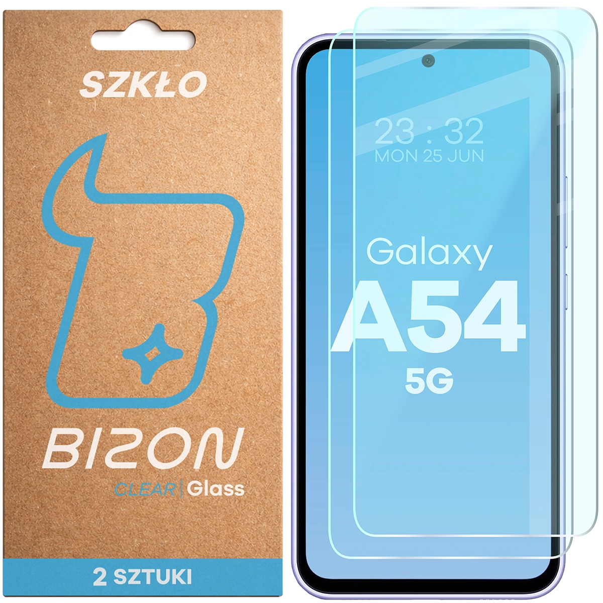 Szkło hartowane Bizon Glass Clear Duo do Samsung Galaxy A54 5G, 2 sztuki